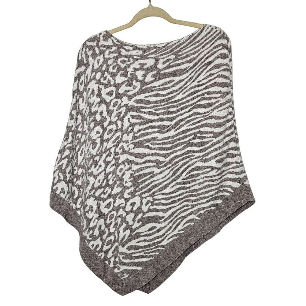 Barefoot Dreams CozyChic Ultra Lite Animal Print Poncho Pull Over Soft Plush‎ OS